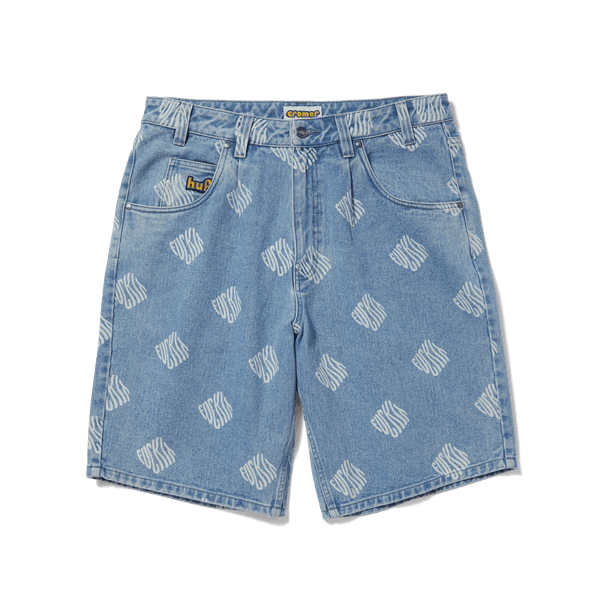 HUF 'Fuck It Cromer' Baggy Jean Shorts - Blue