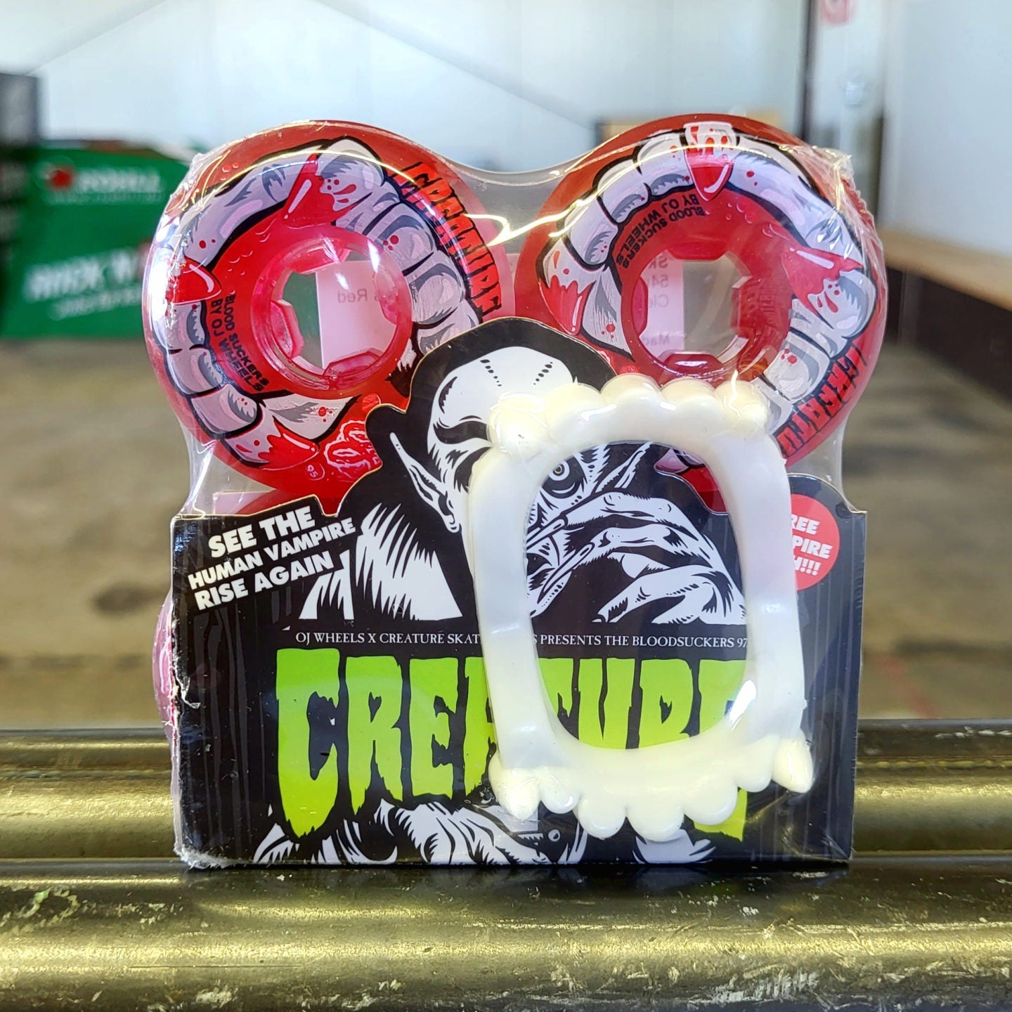 OJ's Wheels x Creature 'DNA Curbsuckers' 95A Wheels 54MM - Red/Clear Swirl