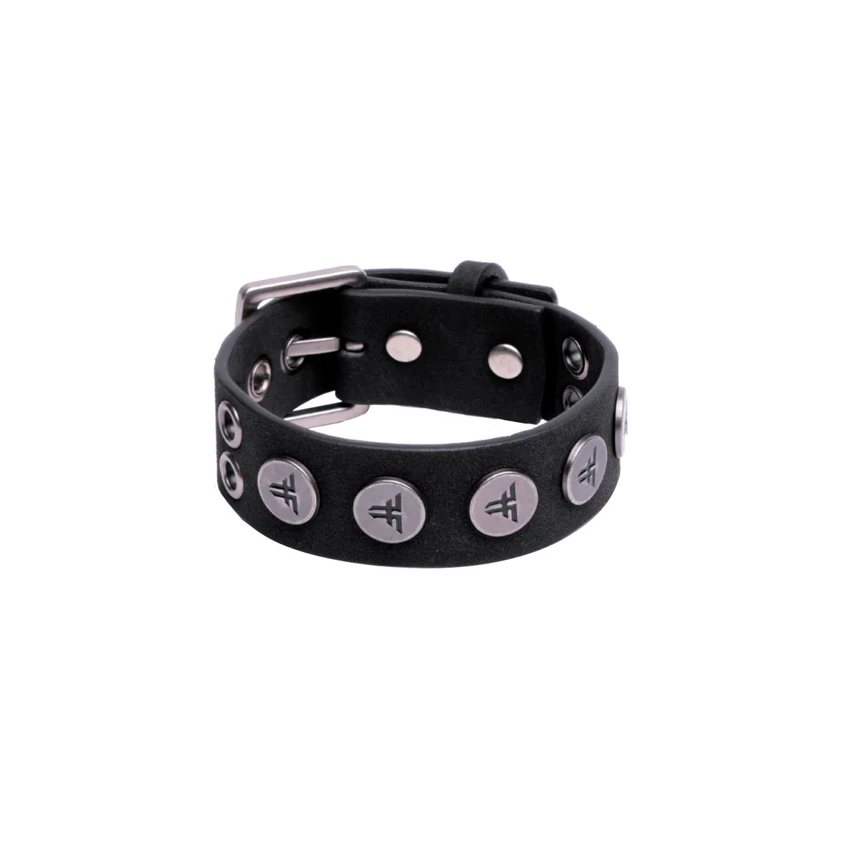 Fallen 'Rivet Logo' Cuff Bracelet - Black/Silver