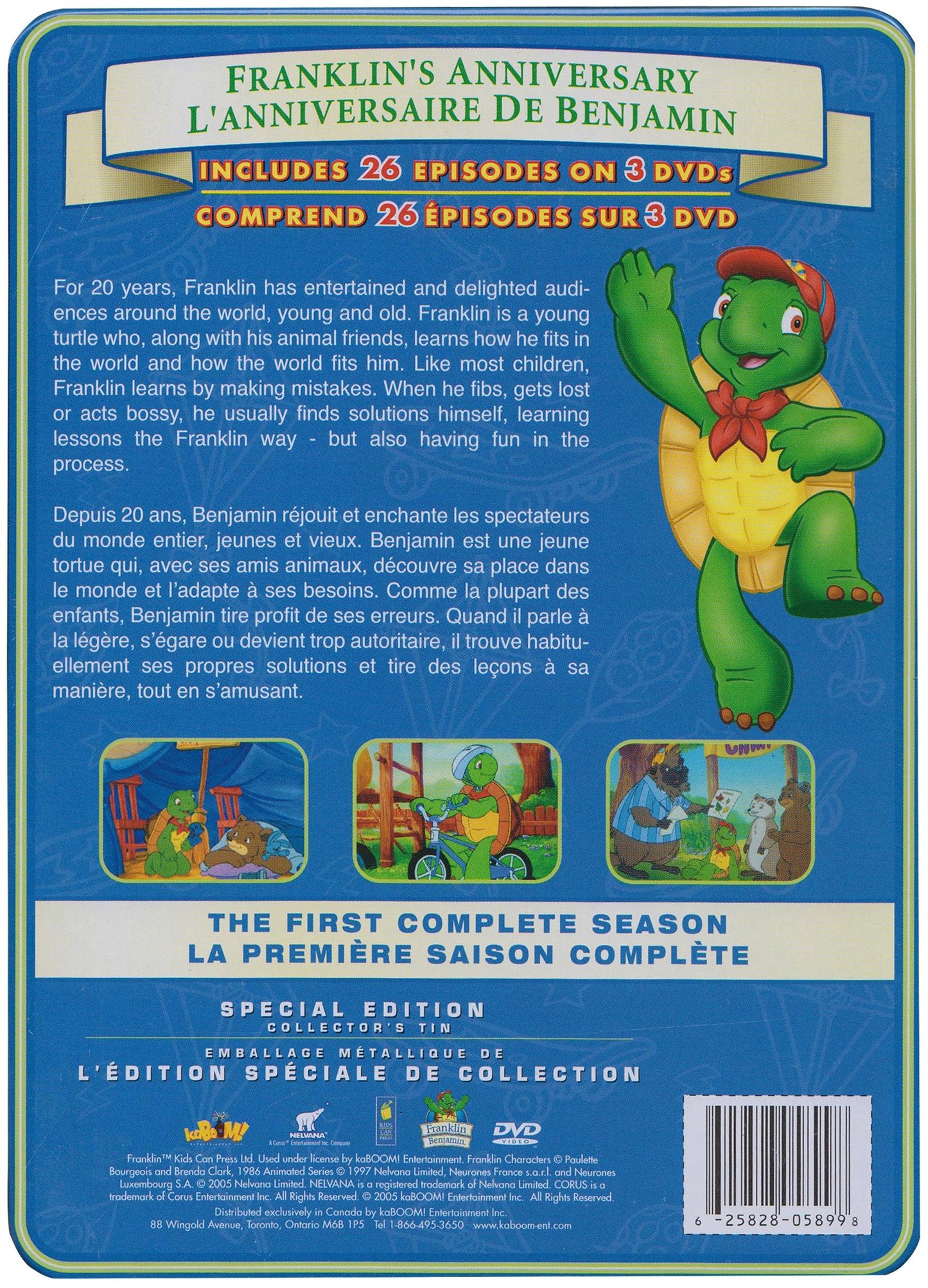 Franklin's Anniversary The First Complete Season Special Edition Collector's Tin / L’anniversaire de Benjamin La première saison complète Emballage métallique de l'Édition spéciale de collection