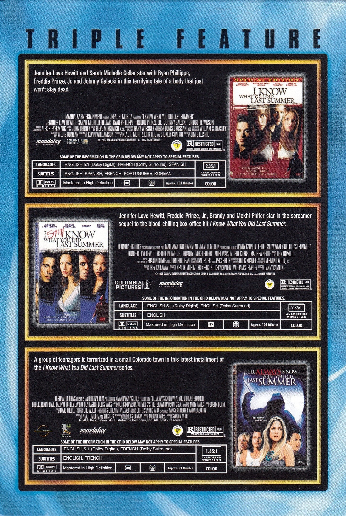 I Know What You Did Last Summer: Triple Feature - DVD