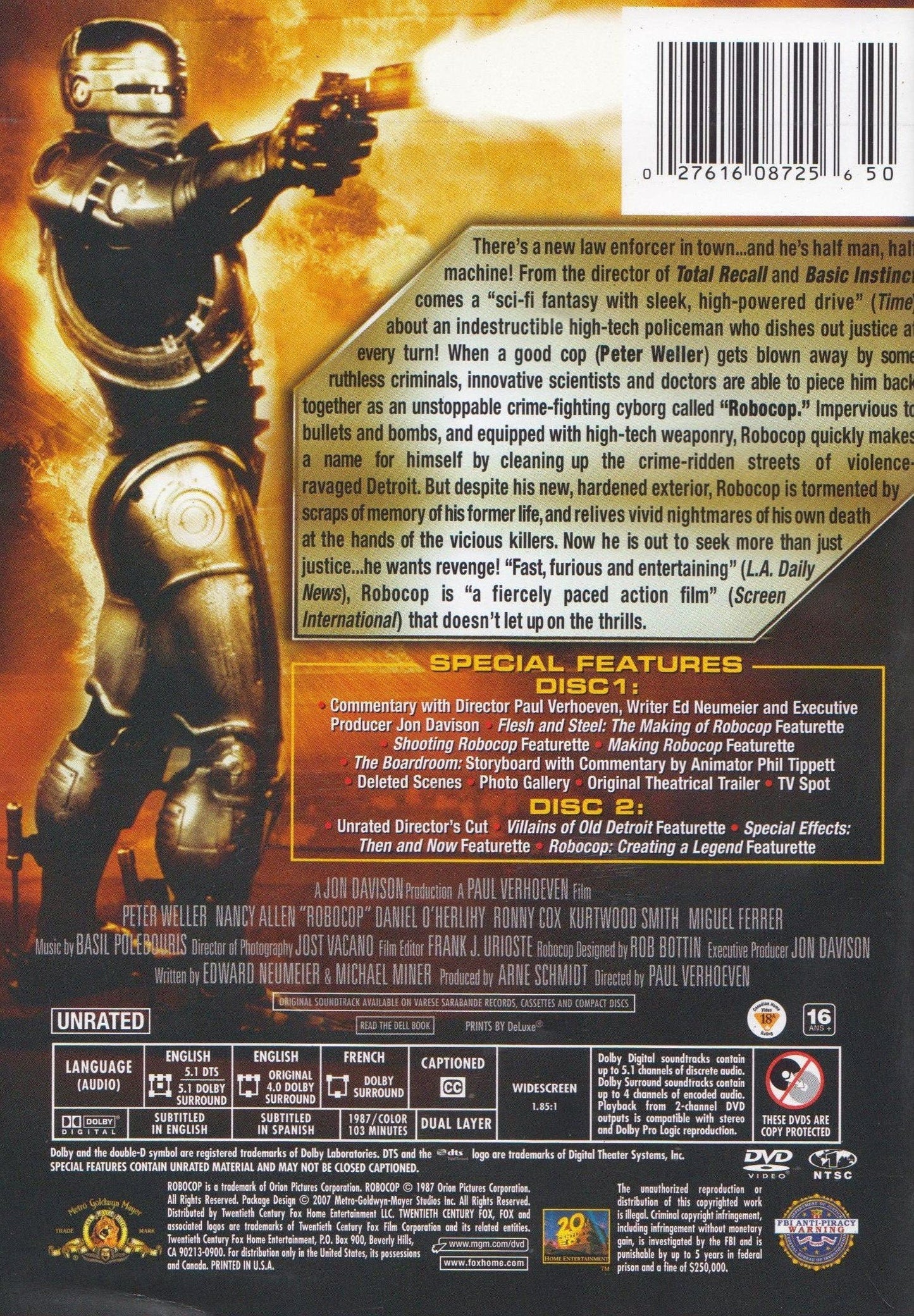 Robocop (20th Anniversary Collector's Edition) - DVD (Used)