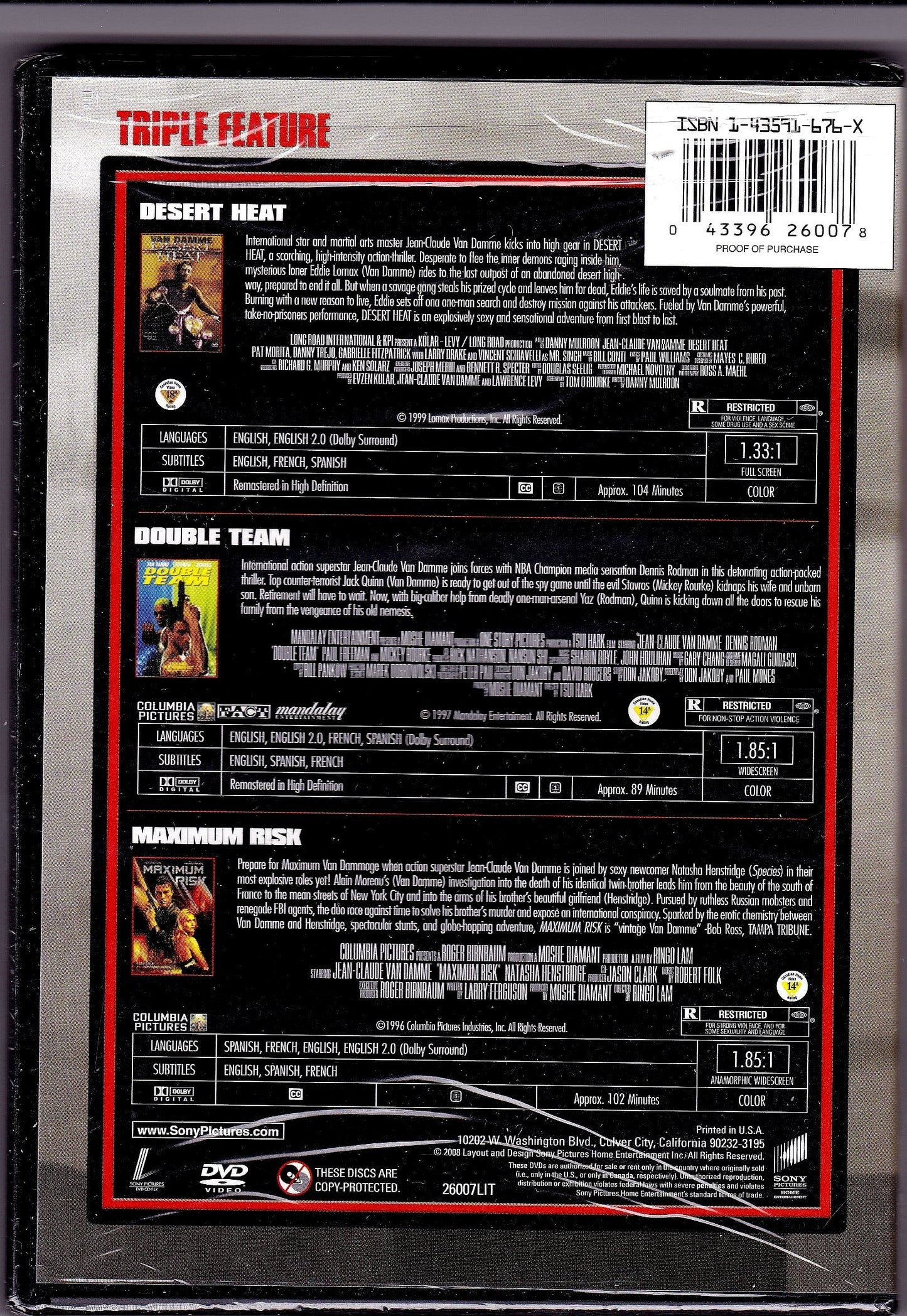 Jean-Claude Van Damme / Triple Feature - DVD (Used)