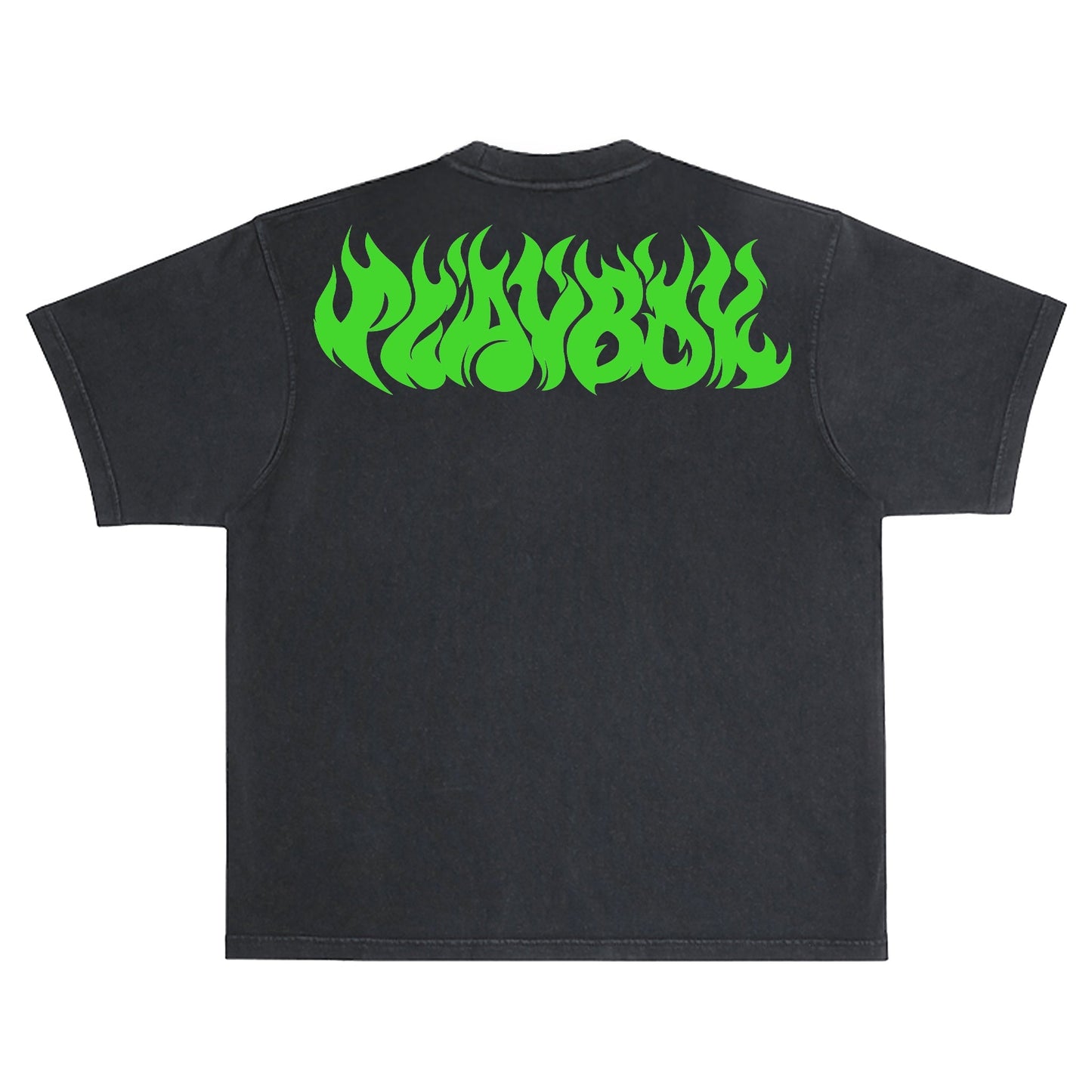 Color Bars X Playboy 'Flames 2.0 Boxy Fit' Tee - Black/Green