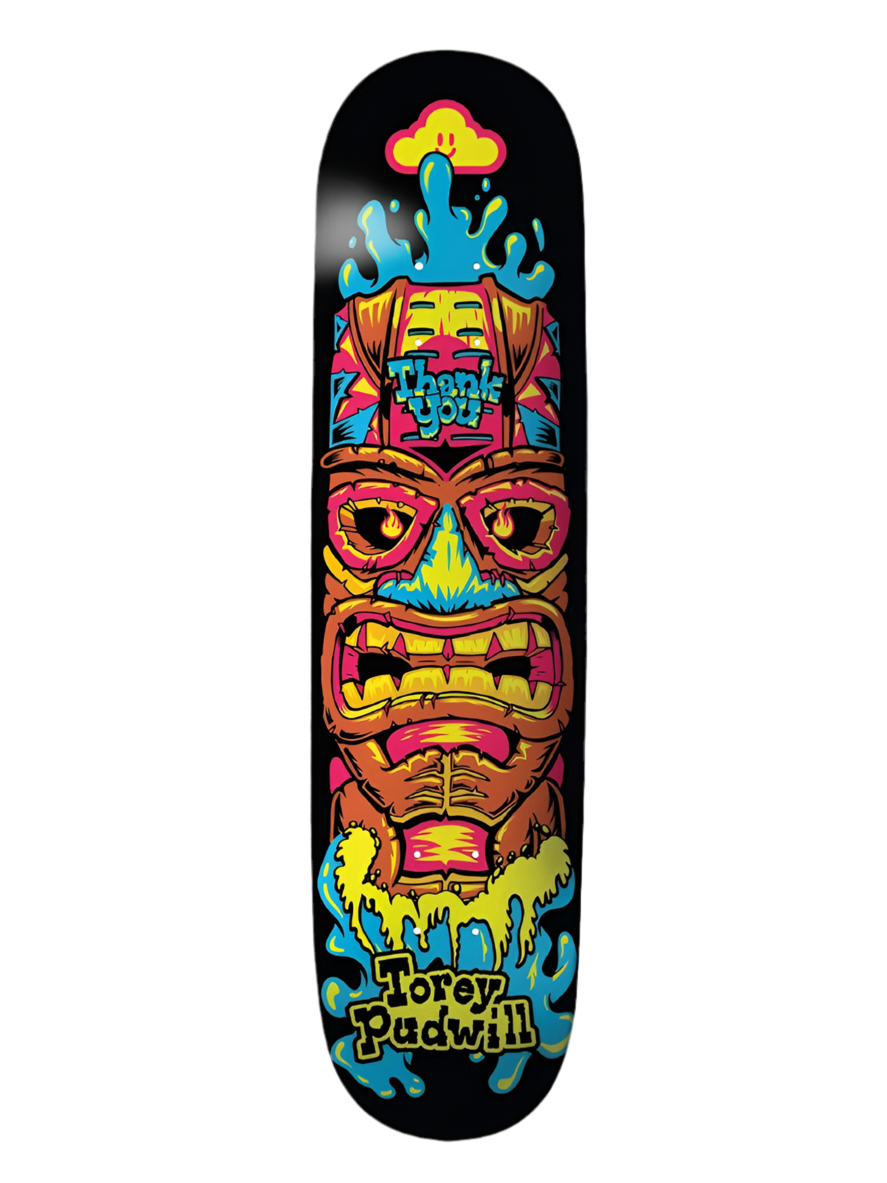 Thank You 'Torrey Tiki' Skate Deck - Black/Multicolor