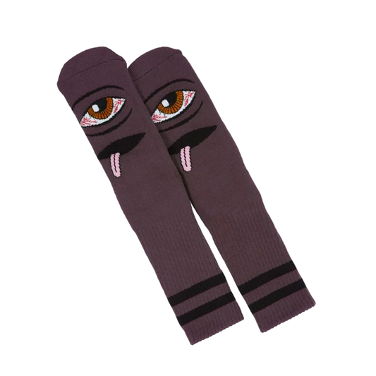 Toy Machine 'Bloodshot Eye' Crew Socks - Eggplant