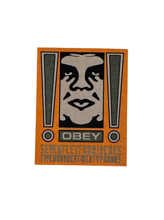 Obey 'Seven Feet Four Inches' Sticker - Yellow