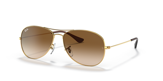 Ray-Ban 'Cockpit' Sunglasses - Polished Gold Arista / Clear Gradient Brown