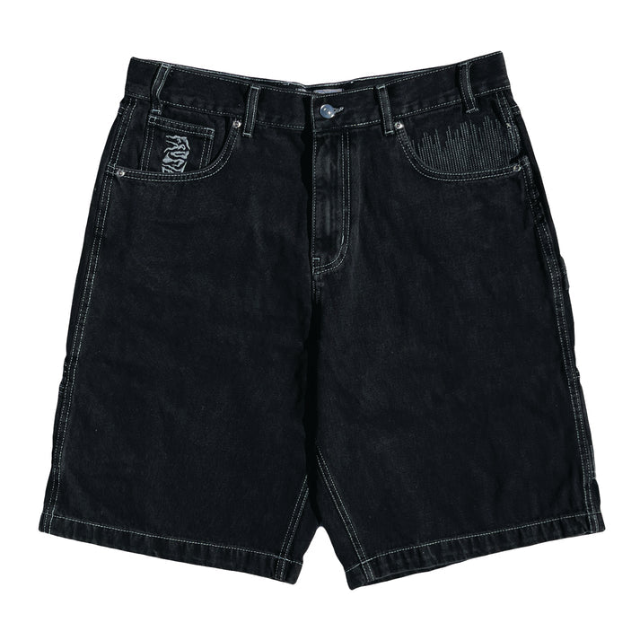 Frosted Skateboards 'CPU' Baggy Jean Shorts - Off Black