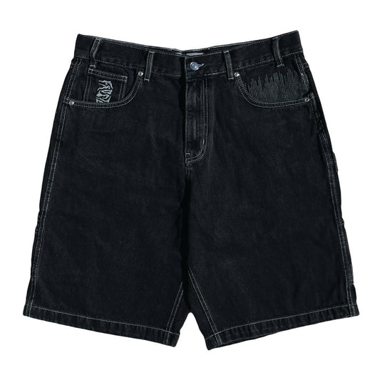 Frosted Skateboards 'CPU' Baggy Jean Shorts - Off Black