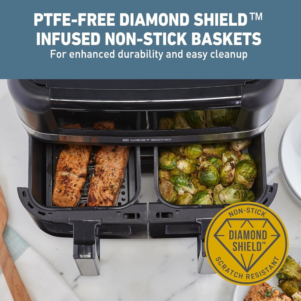 WEST BEND AFWB10BK13 Dual Basket 10QT Digital Air Fryer - Kastor