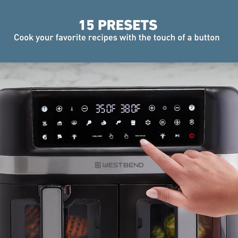 WEST BEND AFWB10BK13 Dual Basket 10QT Digital Air Fryer - Kastor