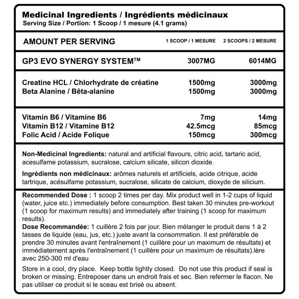 Advanced Genetics GP3 EVO Pre/Post Workout, 50 Servings