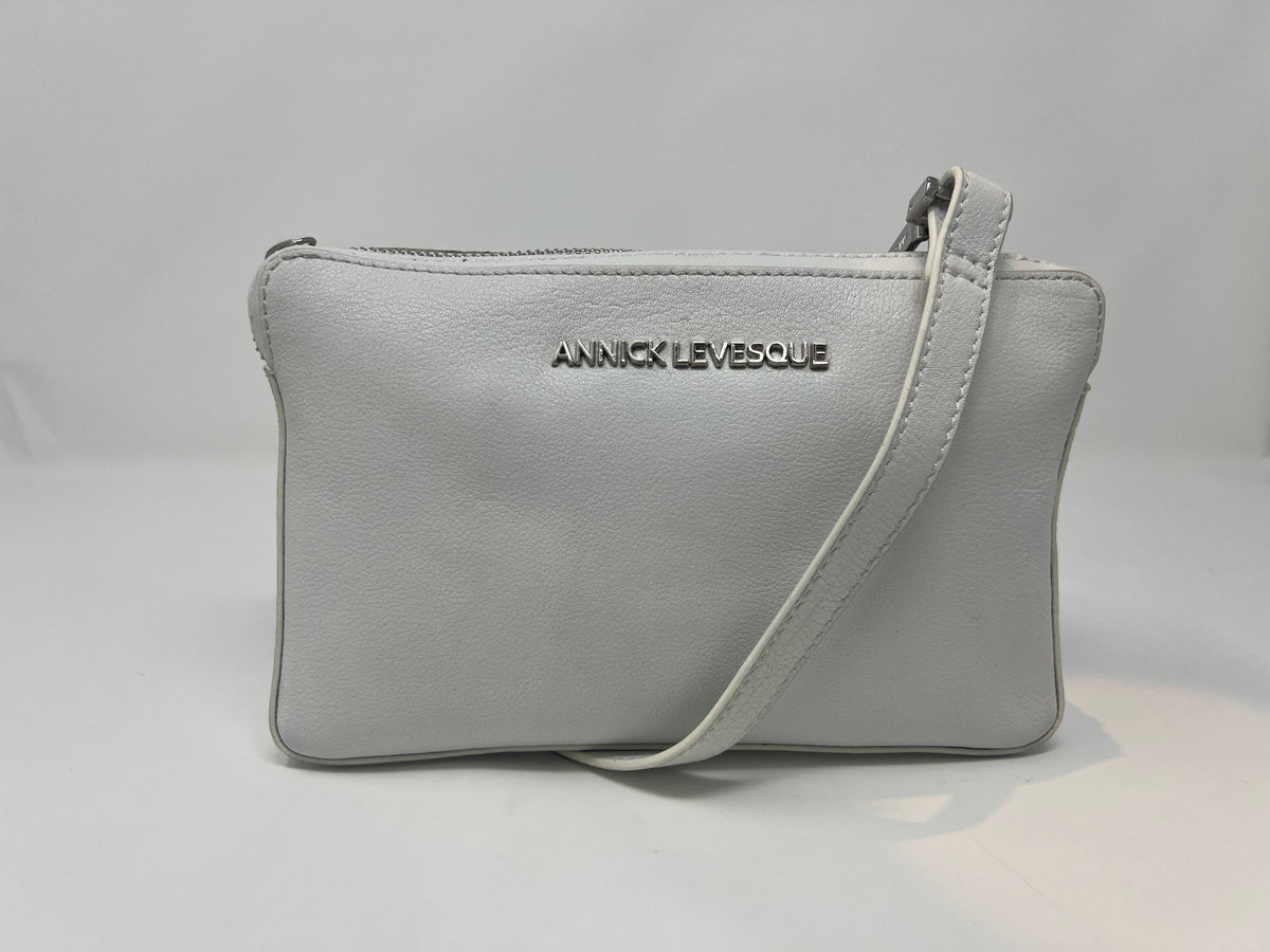 Petit sac bandoulière en Cuir Blanc, Annie