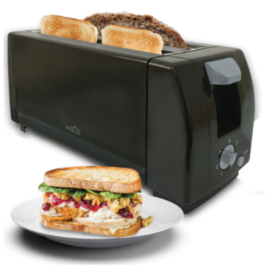 HAUZ ATS772 4 Slice Toaster Long slot Black