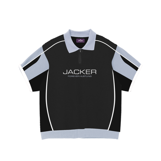 Jacker 'Ace' Knit Polo - Black