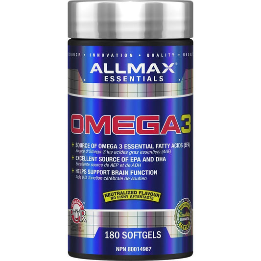 Allmax OMEGA 3 (Ultra-Pure Cold-Water Fish Oil), 180 Softgels