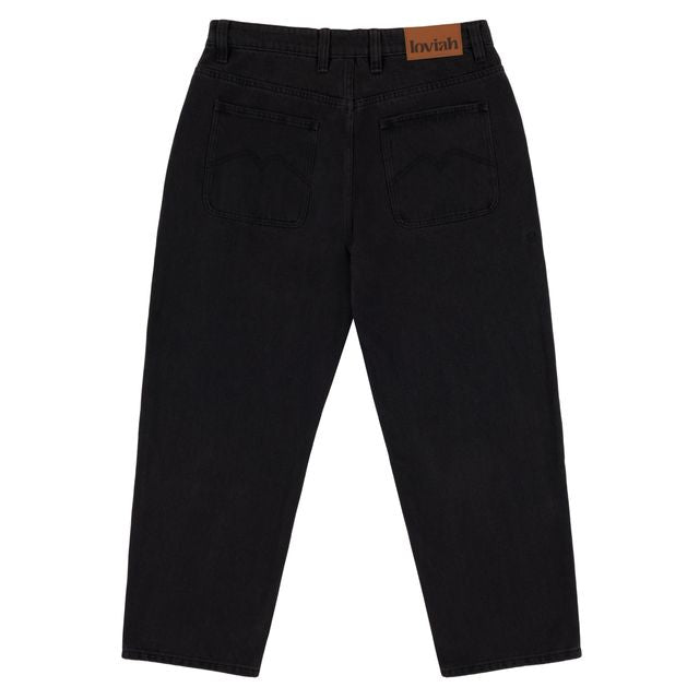 Loviah '1990' Baggy 5 Pocket Denim Pants - Black Wash Denim