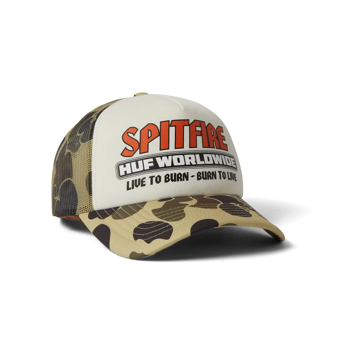 HUF x Spitfire 'Burn Forever' Trucker Cap - Camo