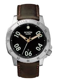 Nixon 'Ranger Leather' Watch - Black/Brown