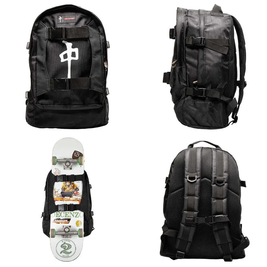 Red Dragon 'Traveler' Skateboard Backpack - Black