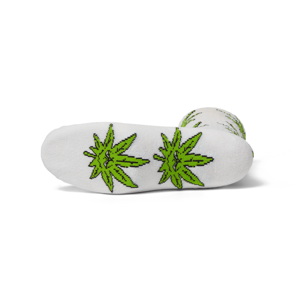 HUF 'Green Buddy' Crew Socks - White