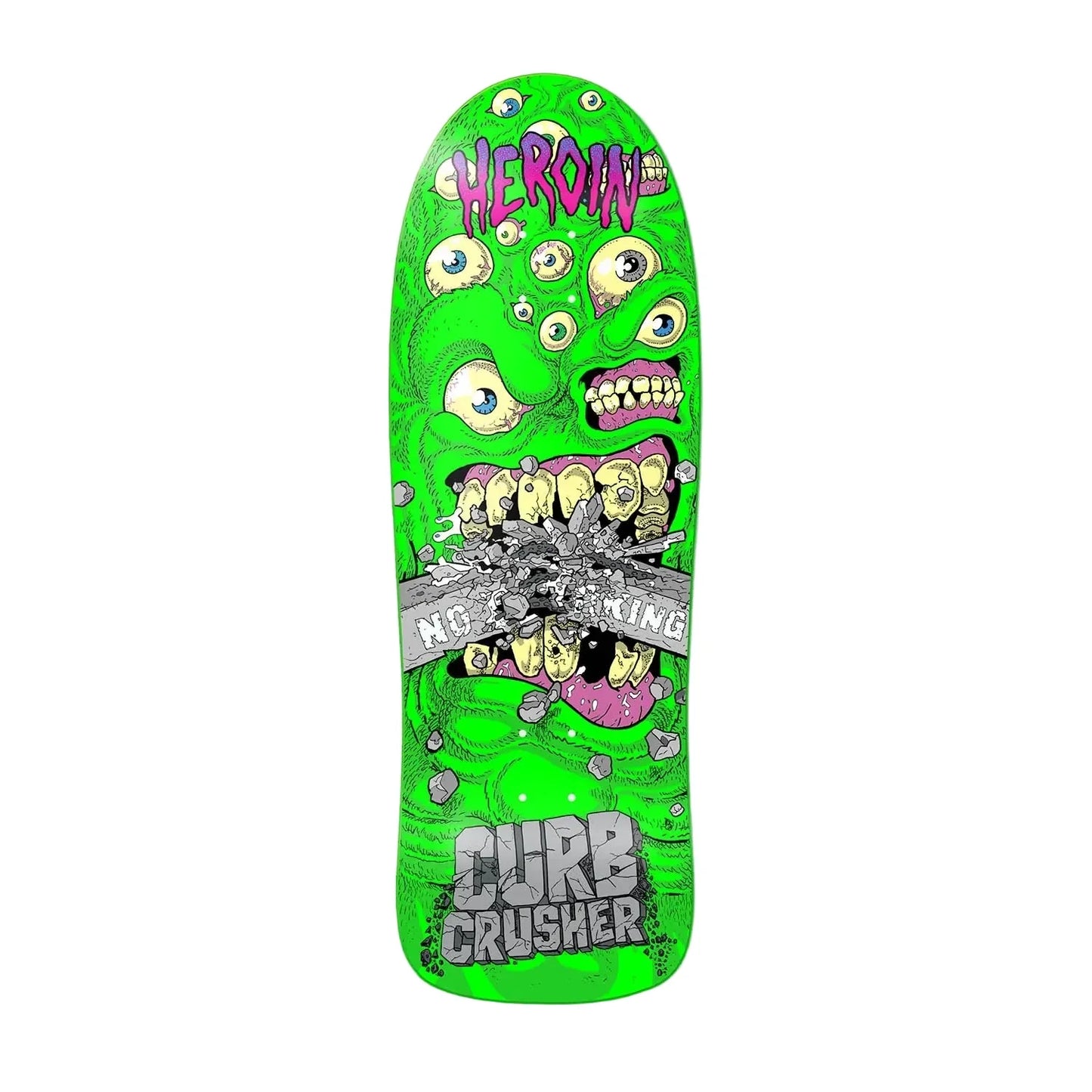 Heroin Skateboards 'Curb Crusher Chomp' Shaped Deck - Green