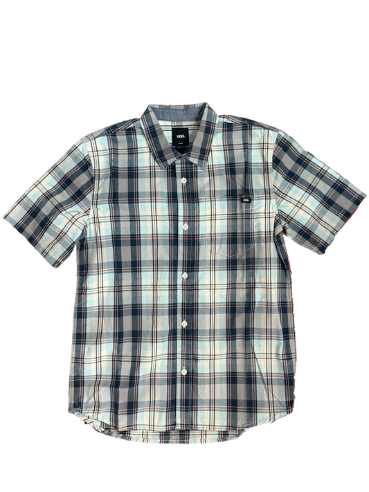 Vans 'Plaid' S/S Shirt - Blue/Salmon (KIDS)