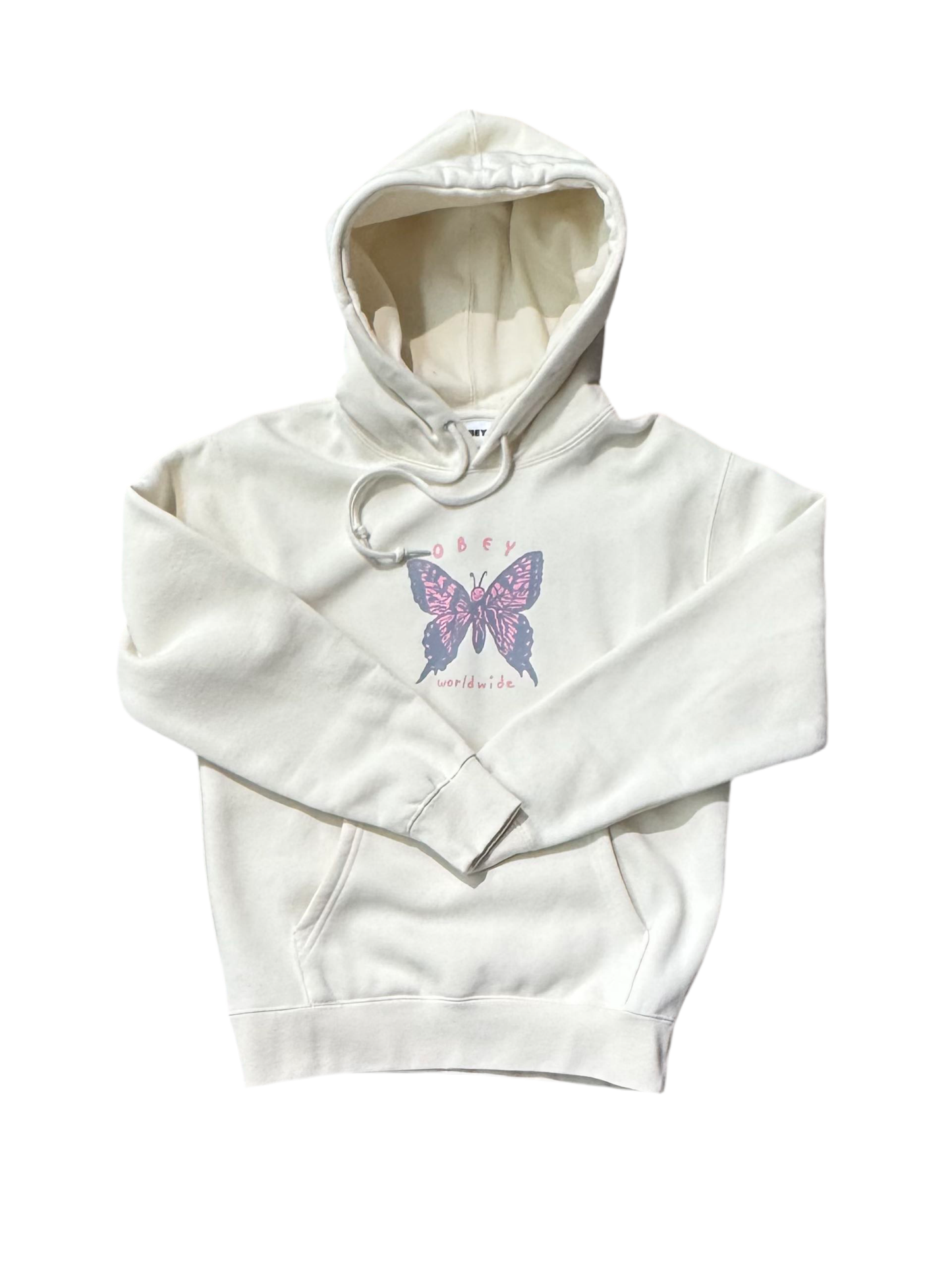 Obey 'Social Butterfly' Hoodie - Cream (Women’s)