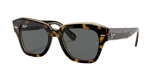 Ray-Ban 'State Street' Sunglasses - Havana On Transparent Brown / Dark Grey (ORB2186)