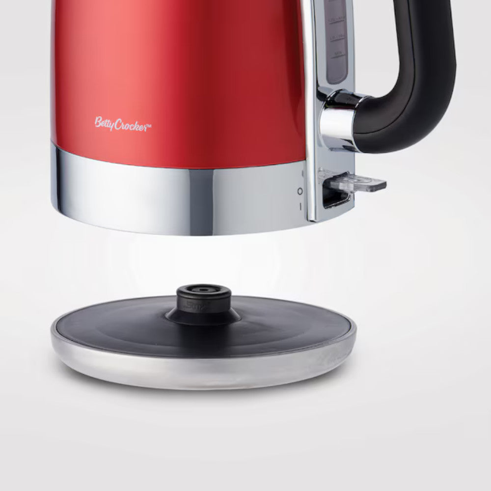 BETTY CROCKER BC-3710CMRWM Red Metallic 7-Cup Cordless Electric Kettle