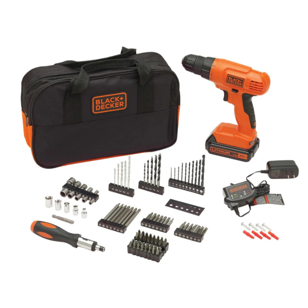 BLACK+DECKER BDC120VA 20V MAX* POWERCONNECT Cordless Drill/Driver with 100-Piece Kit