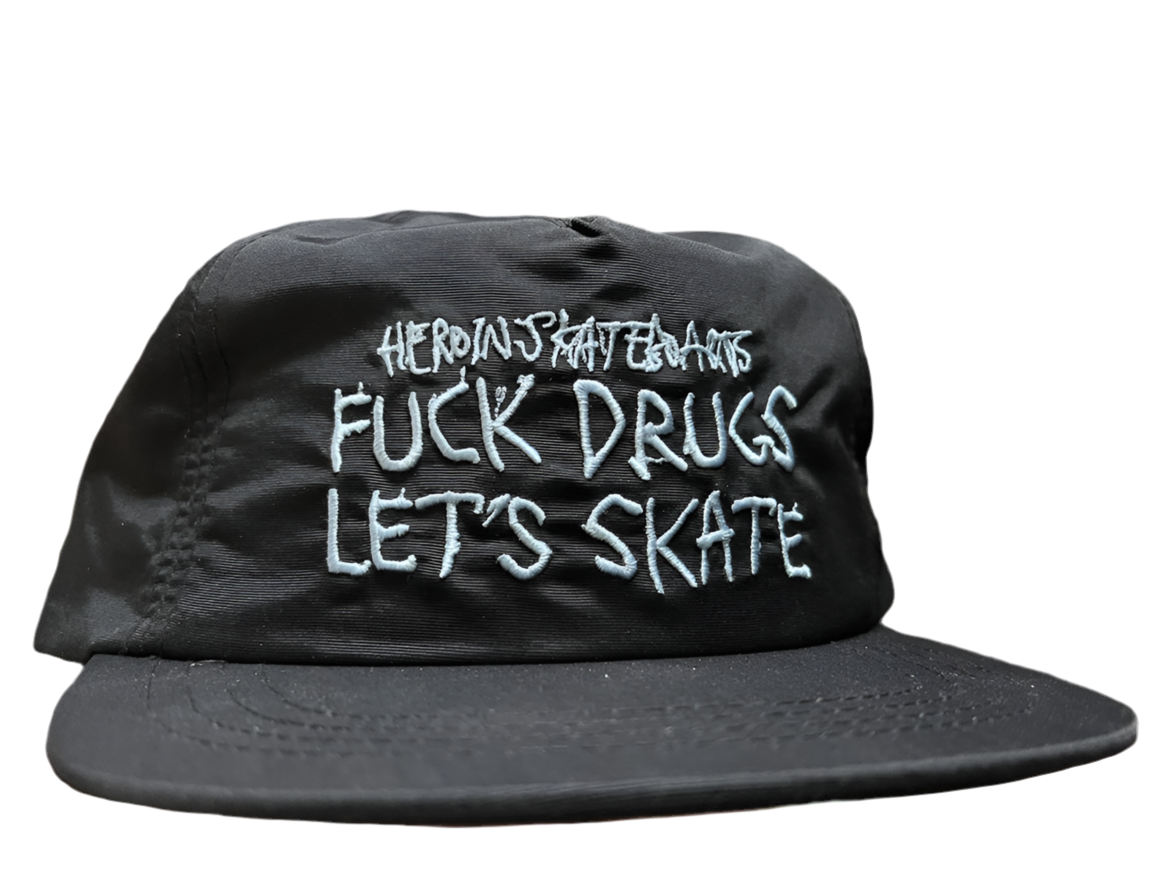 Heroin Skateboards 'Fuck Drugs' Nylon 5-Panel Snapback Cap - Black