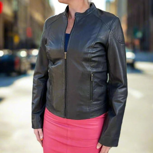 BOL Women's Vintage Texas Lambskin Leather Jacket