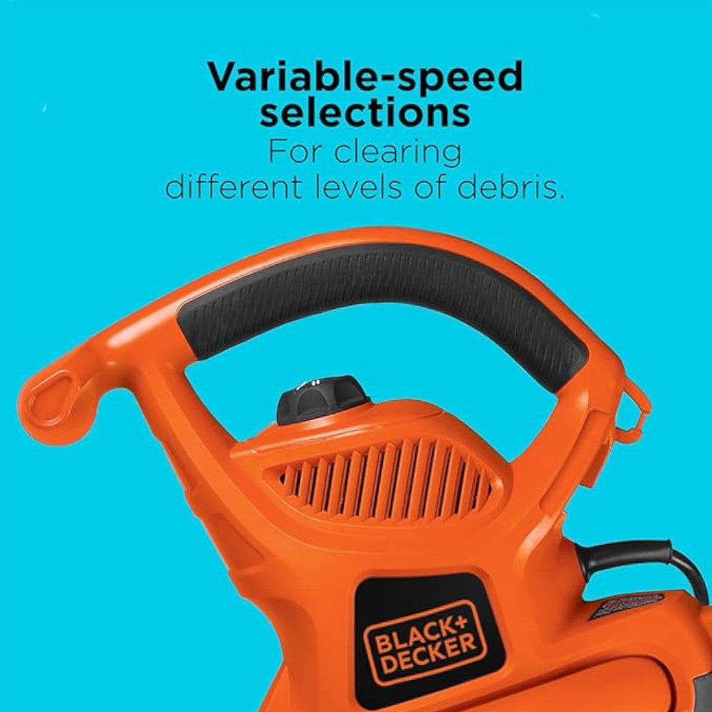 BLACK+DECKER BV6600 3-in-1 Electric Leaf Blower-Refurbished with Full Manufacturer Warranty