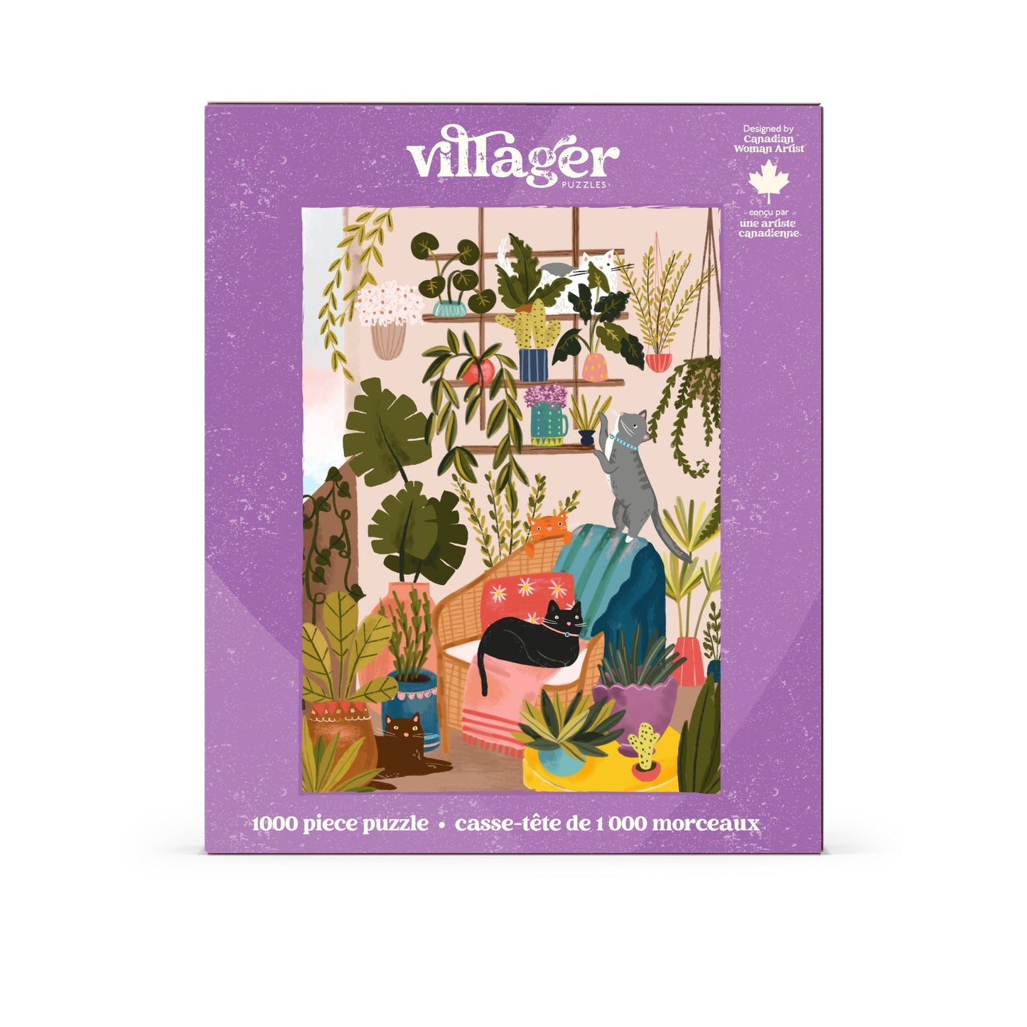 Balcony Cats | 1000-Piece Puzzle for Adults | Designed in Canada by Laura Konyndyk