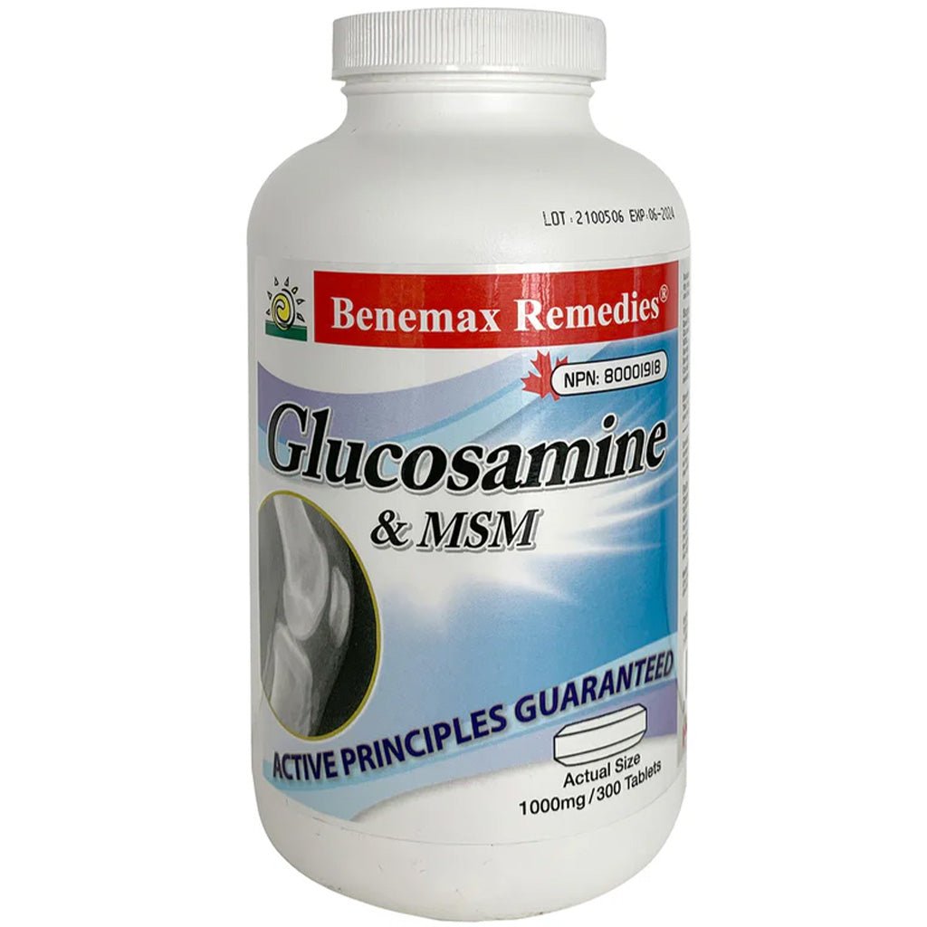 Benemax Remedies GLUCOSAMINE & MSM, 300 Tablets
