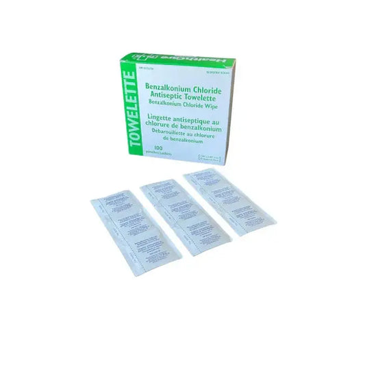 Lingette antiseptique au chlorure de benzalkonium (CBZ)