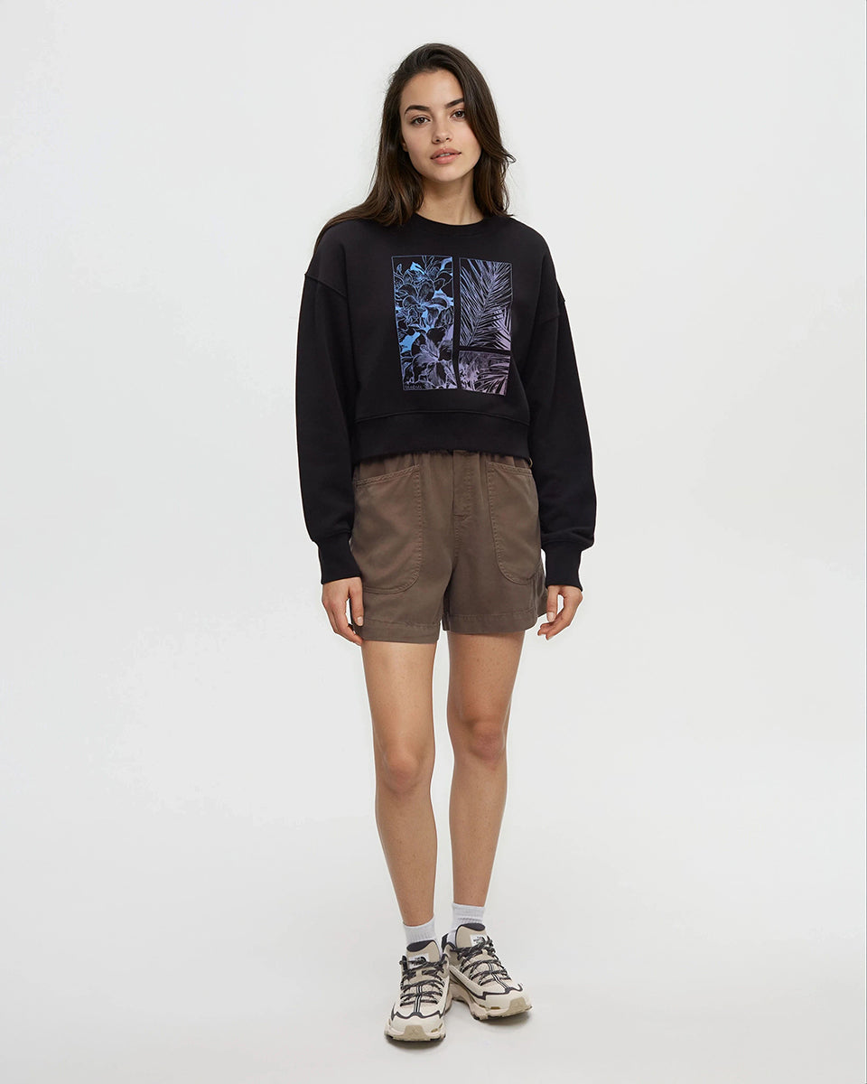Framed Haitian Blooms Oversized Crop Crew