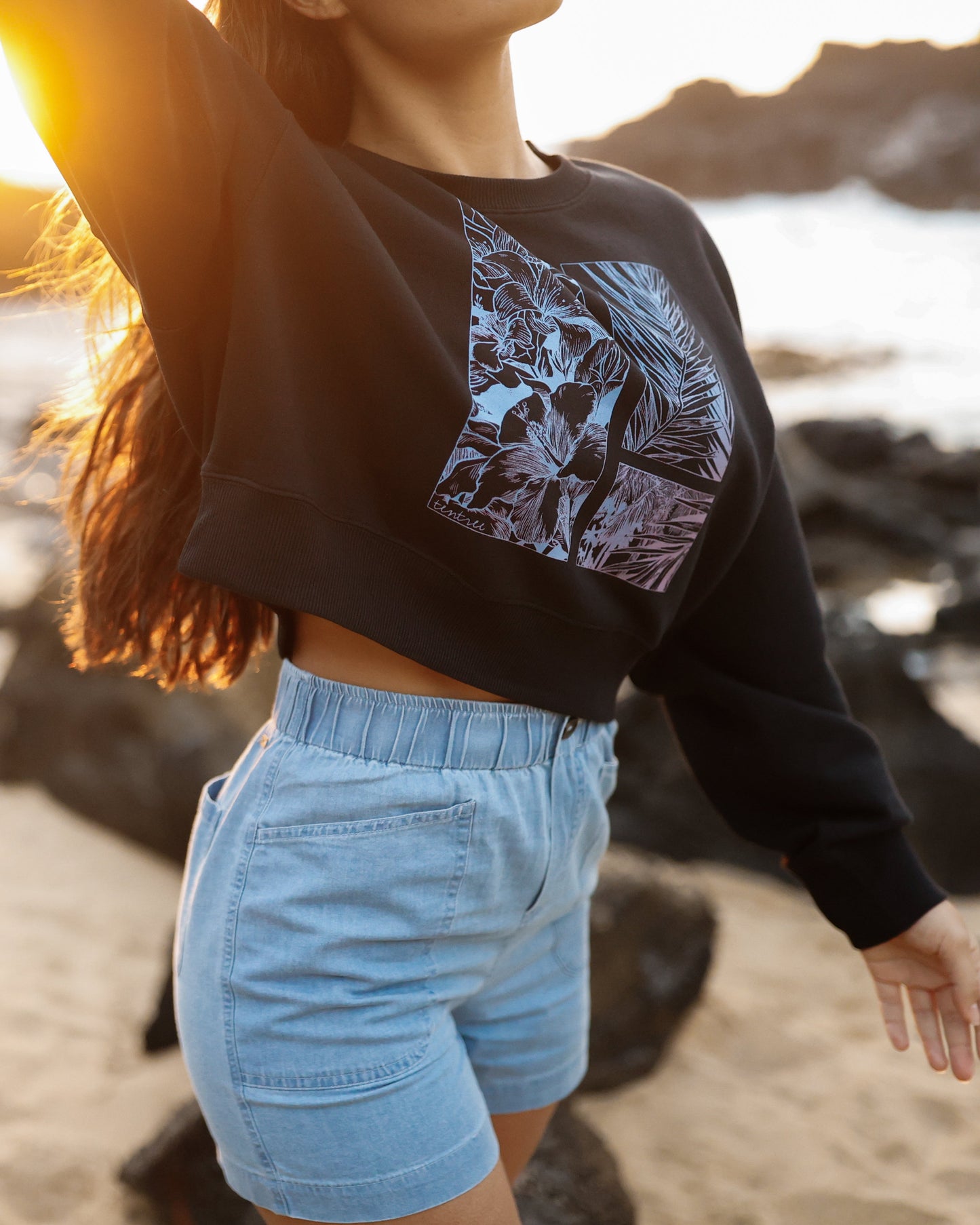 Framed Haitian Blooms Oversized Crop Crew