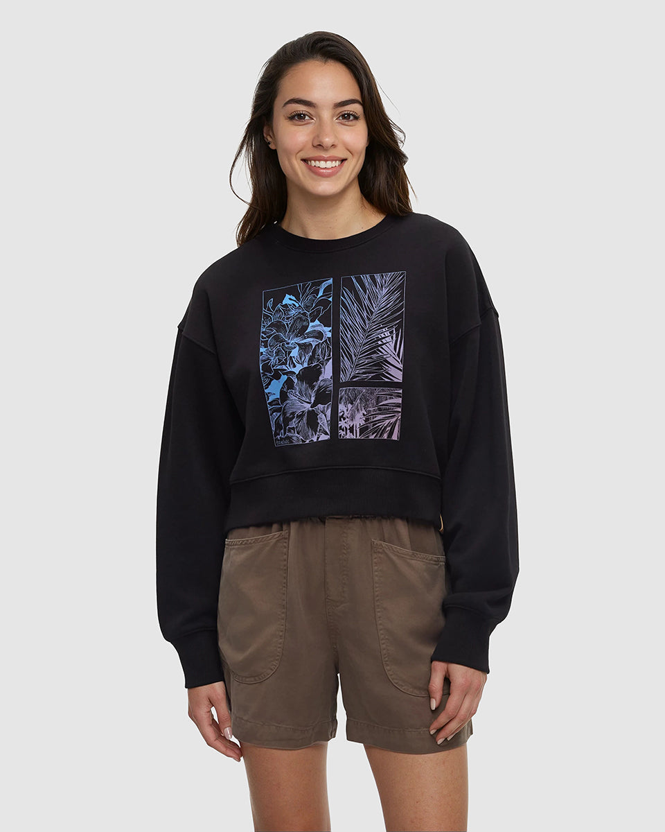 Framed Haitian Blooms Oversized Crop Crew