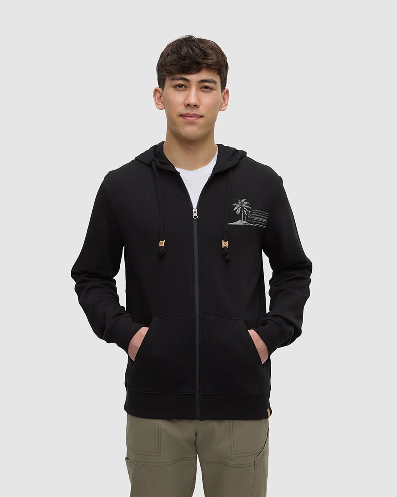 Haiti Striped Palm Zip Hoodie