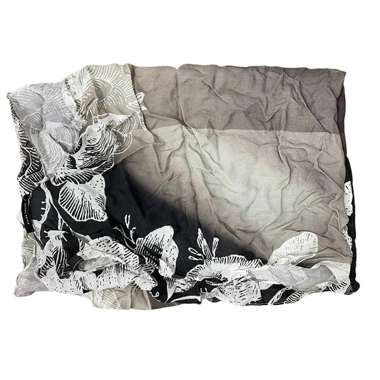 Black Scale Silk Scarf - Multi