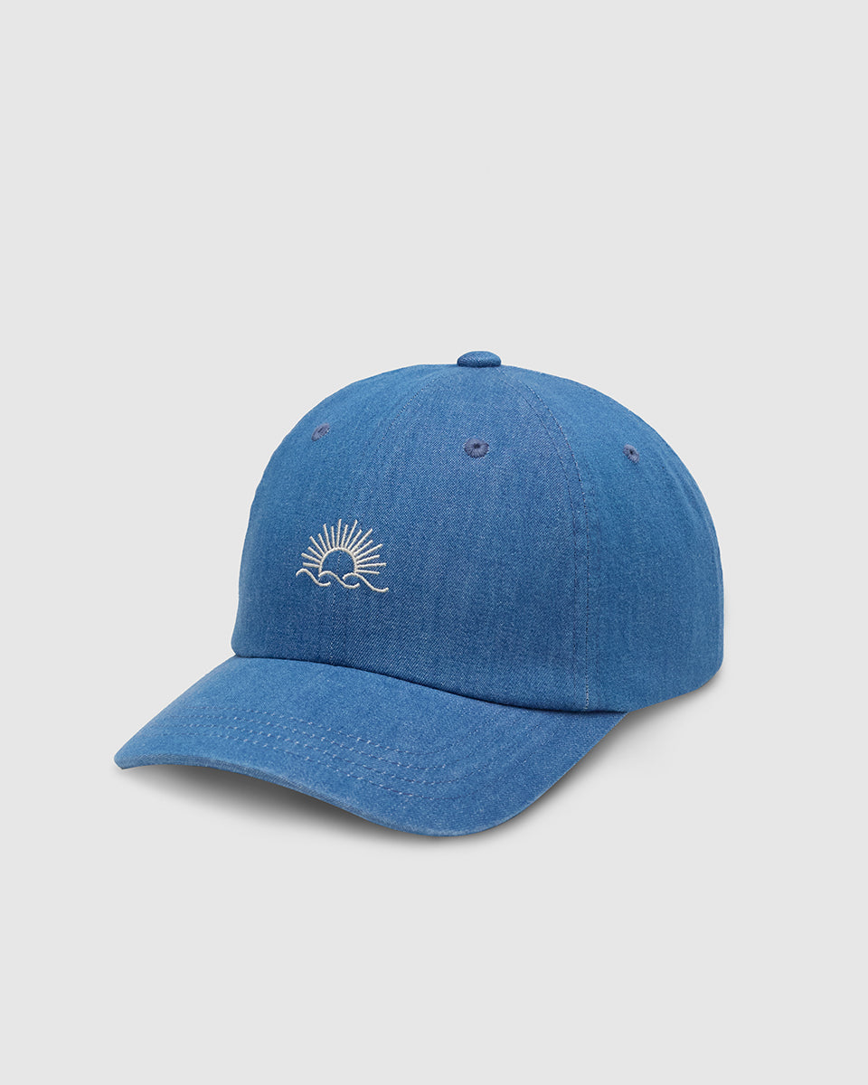Embroidered Denim Peak Hat