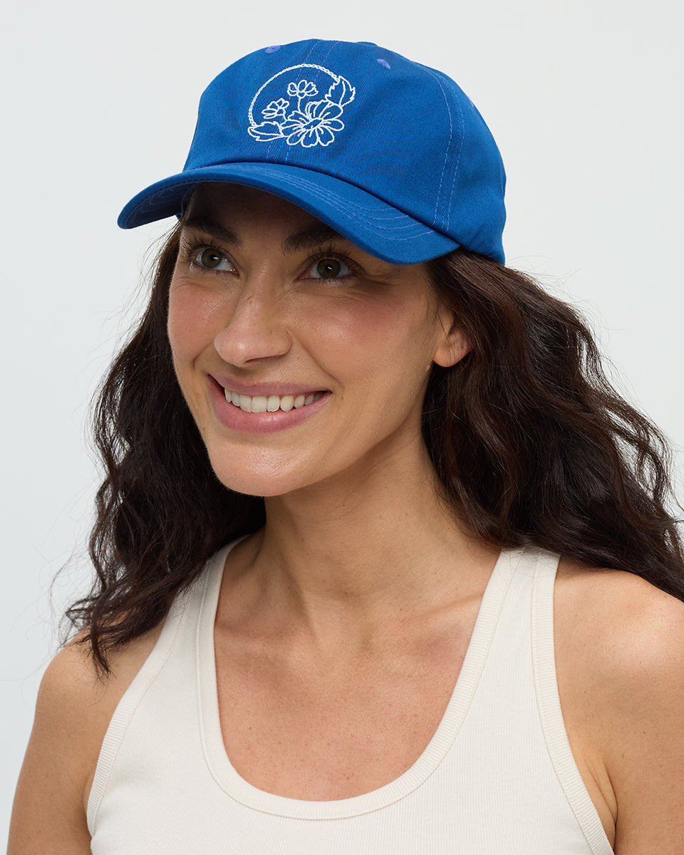 Daisy Embroidery Peak Hat