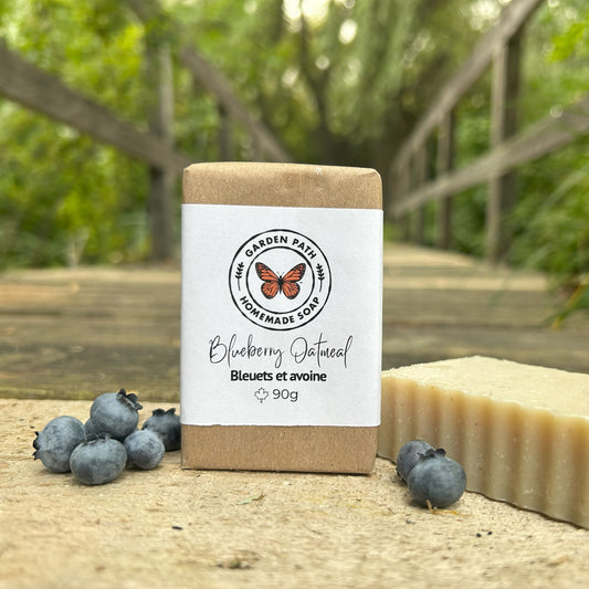 Savon en barre Myrtille et avoine | Savon naturellement exfoliant parfumé