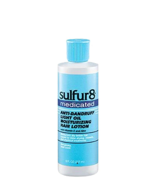 SULFUR8 MEDICATED ANTIDANDRUFF LIGHT OIL MOISTURIZING HAIR LOTION 8OZ