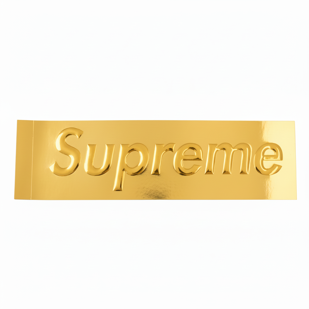 Supreme 'Embossed Box Logo' Sticker - Metallic Gold