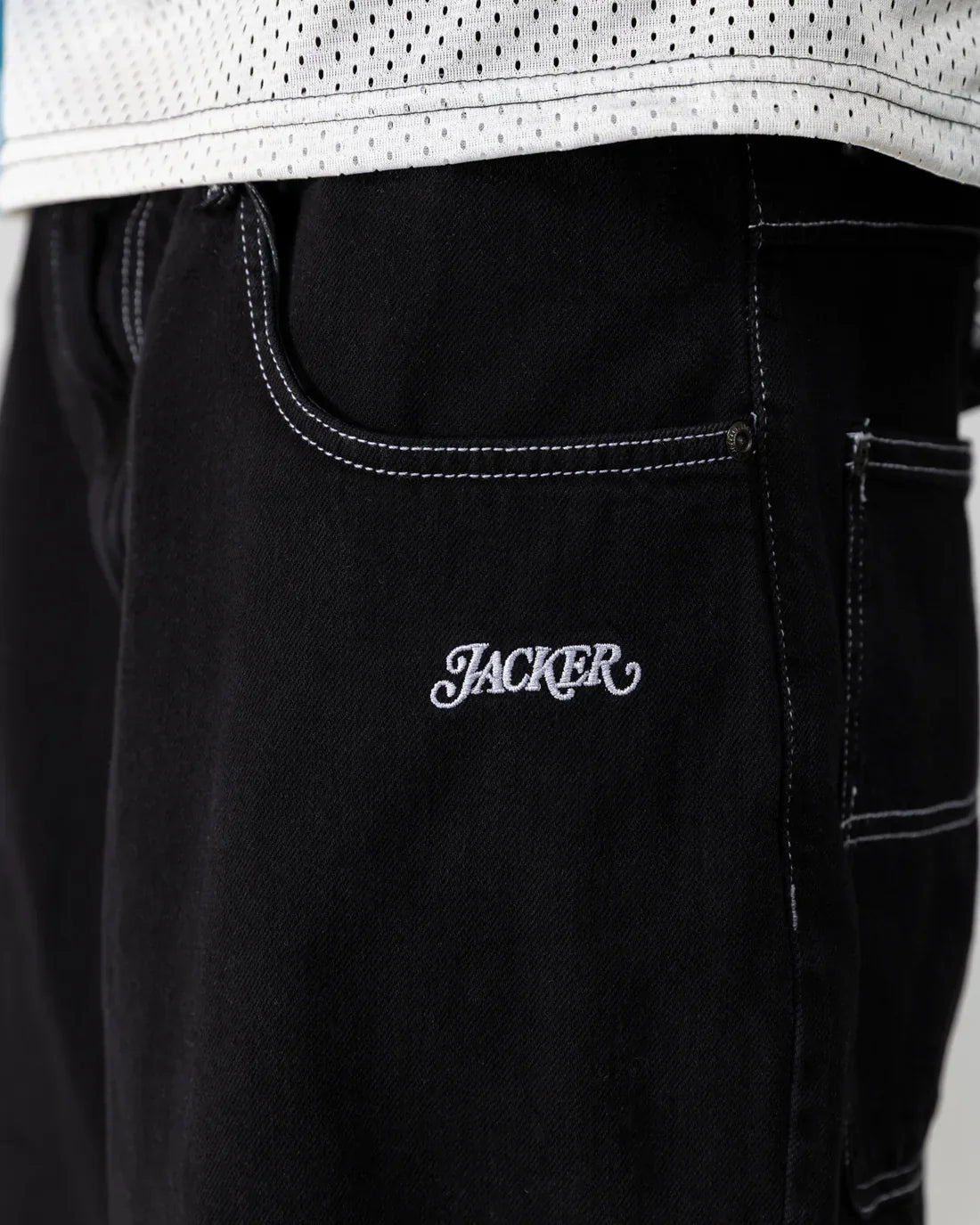 Jacker 'Classic' Denim Baggy Shorts - Black