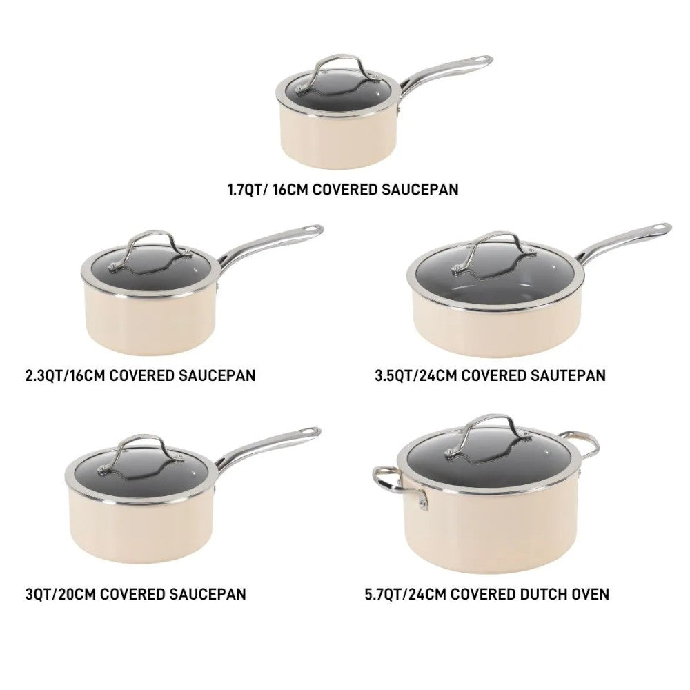T-FAL C472SA74 Excellence Ceramic 10 Piece Ceramic Non-Stick Cookware - Blemished Package with Full Warranty
